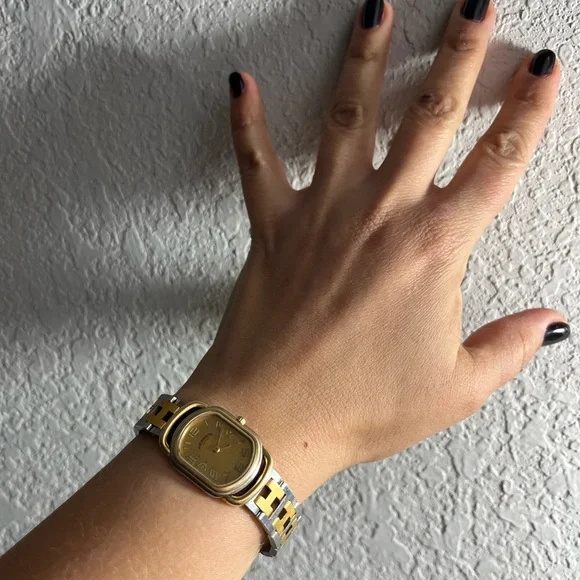 HERMÈS RALLYE 18K Yellow Gold-Plated ladies watch - Picture 6 of 17